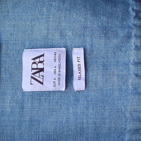 Zara men's long sleeve denim shirt - Picture 3 of 3